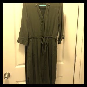 Army green dress with pockets